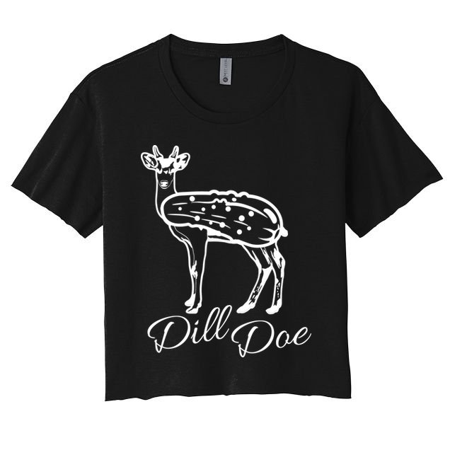 DillDoe Funny Deer Dill Doe Pickle Meme Mashup Crop Top