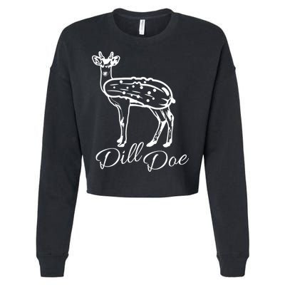 DillDoe Funny Deer Dill Doe Pickle Meme Mashup Cropped Pullover Crew