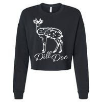 DillDoe Funny Deer Dill Doe Pickle Meme Mashup Cropped Pullover Crew
