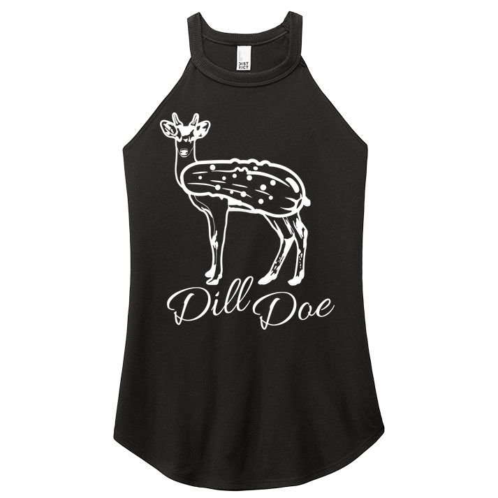 DillDoe Funny Deer Dill Doe Pickle Meme Mashup Women's Perfect Tri Rocker Tank