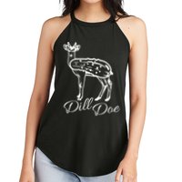 DillDoe Funny Deer Dill Doe Pickle Meme Mashup Women's Perfect Tri Rocker Tank