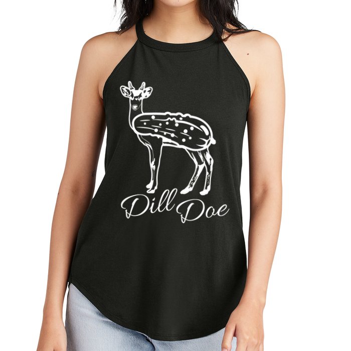 DillDoe Funny Deer Dill Doe Pickle Meme Mashup Women's Perfect Tri Rocker Tank