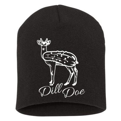 DillDoe Funny Deer Dill Doe Pickle Meme Mashup Short Acrylic Beanie