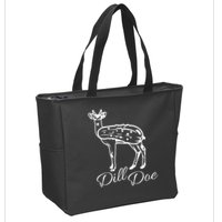 DillDoe Funny Deer Dill Doe Pickle Meme Mashup Zip Tote Bag