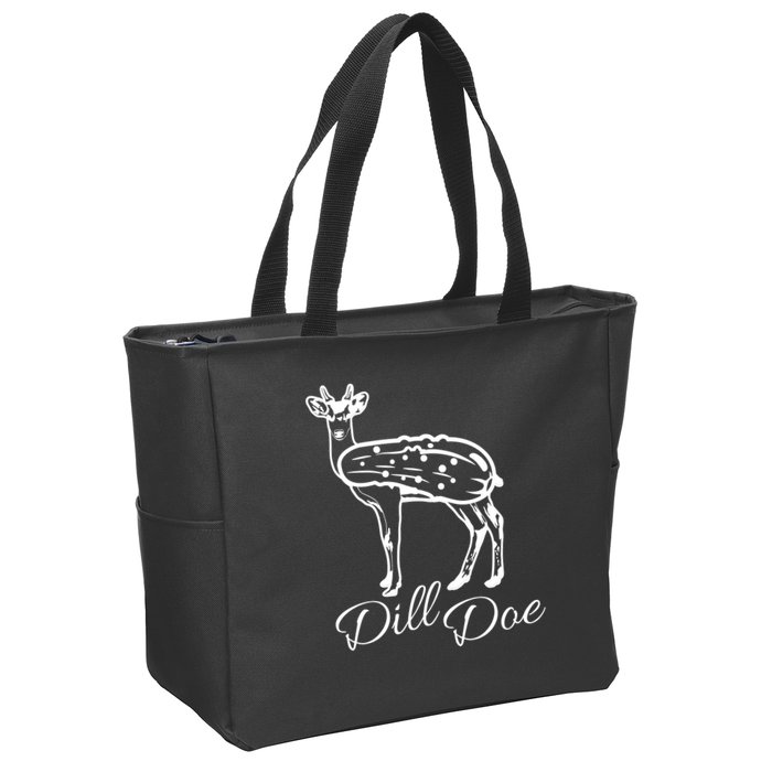 DillDoe Funny Deer Dill Doe Pickle Meme Mashup Zip Tote Bag