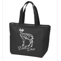 DillDoe Funny Deer Dill Doe Pickle Meme Mashup Zip Tote Bag