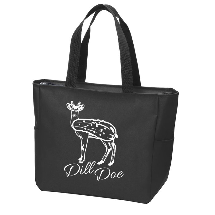 DillDoe Funny Deer Dill Doe Pickle Meme Mashup Zip Tote Bag