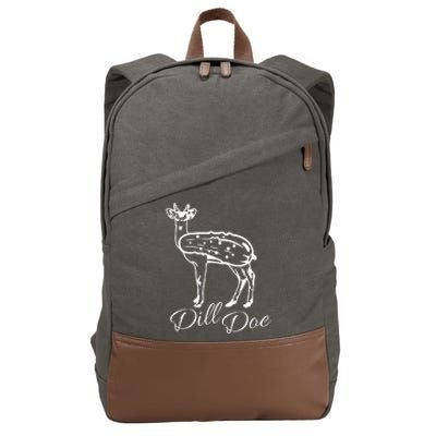 DillDoe Funny Deer Dill Doe Pickle Meme Mashup Cotton Canvas Backpack