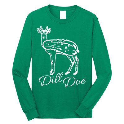 DillDoe Funny Deer Dill Doe Pickle Meme Mashup Long Sleeve Shirt