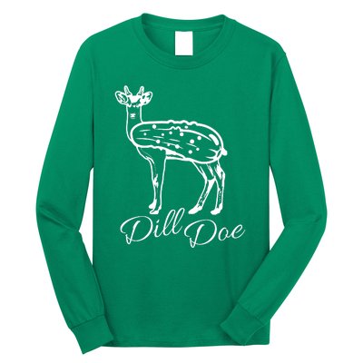 DillDoe Funny Deer Dill Doe Pickle Meme Mashup Long Sleeve Shirt