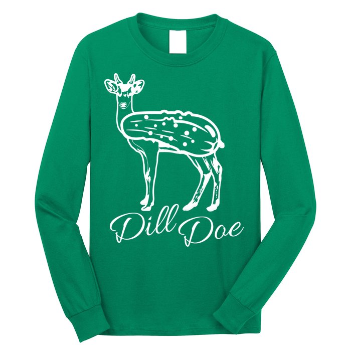 DillDoe Funny Deer Dill Doe Pickle Meme Mashup Long Sleeve Shirt