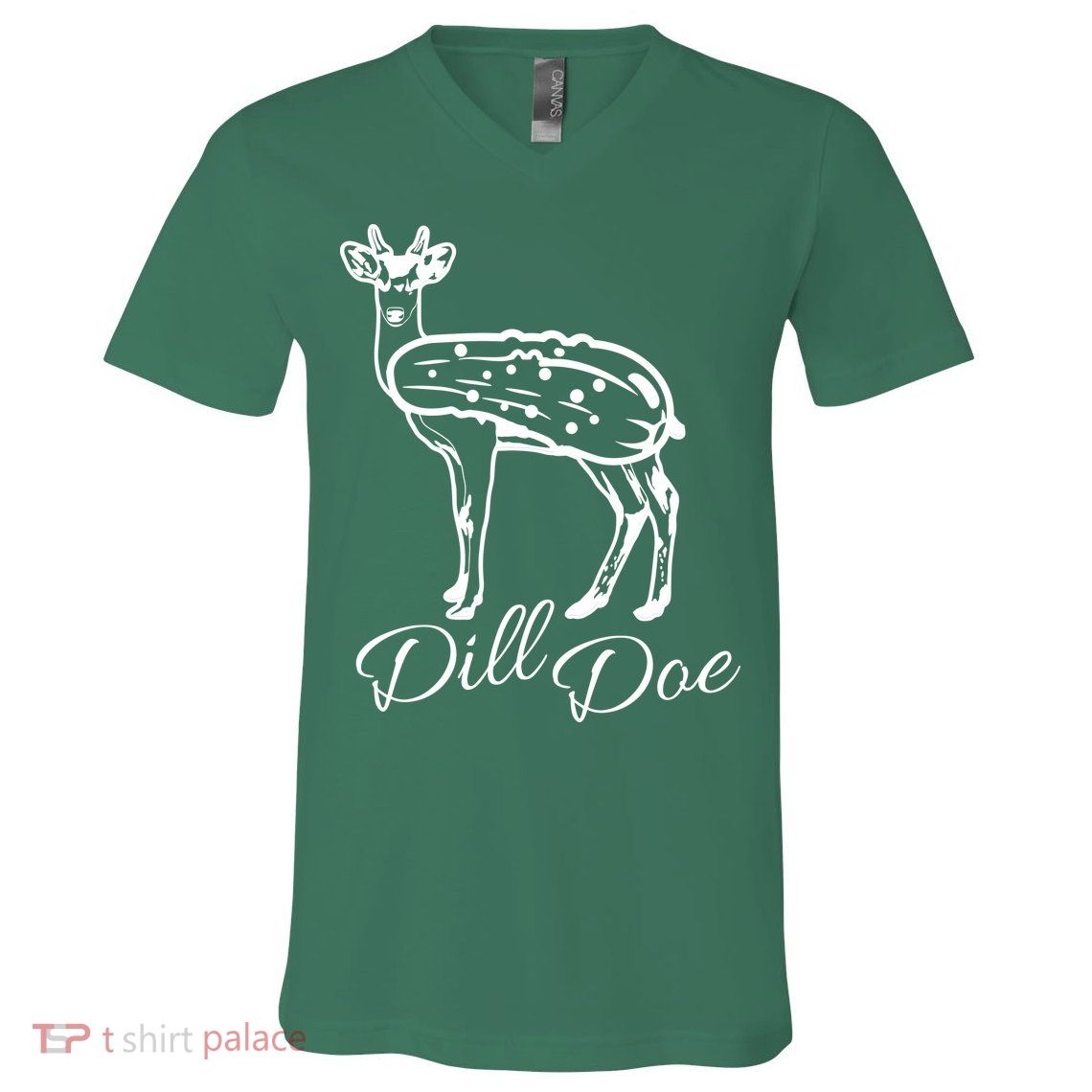 DillDoe Funny Deer Dill Doe Pickle Meme Mashup V-Neck T-Shirt