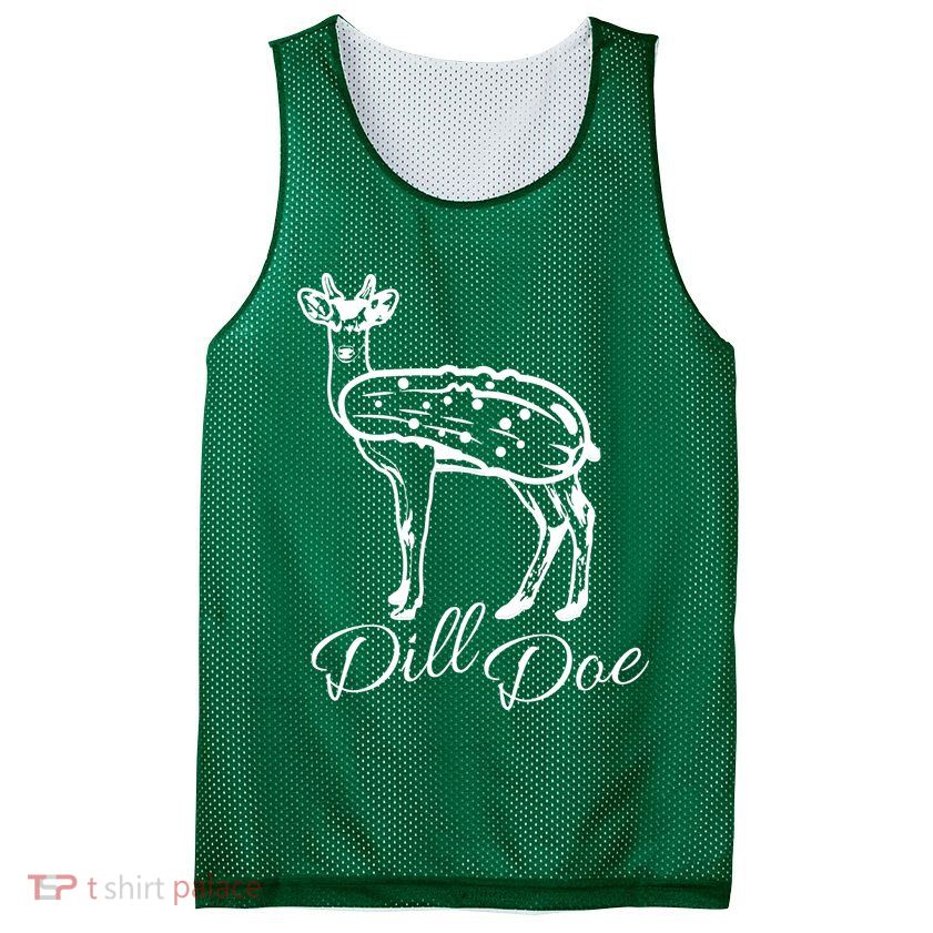 DillDoe Funny Deer Dill Doe Pickle Meme Mashup Mesh Reversible Basketball Jersey Tank
