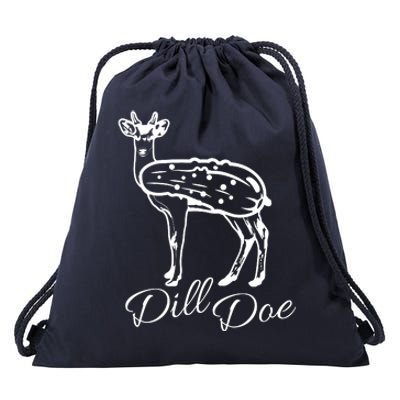 DillDoe Funny Deer Dill Doe Pickle Meme Mashup Drawstring Bag