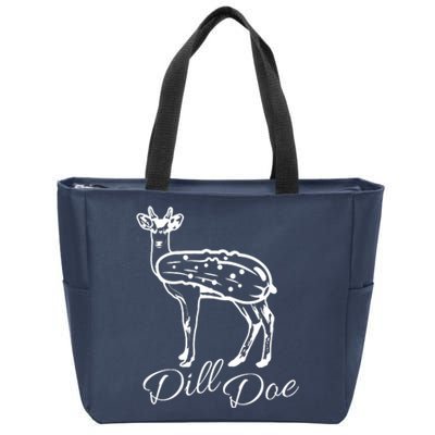 DillDoe Funny Deer Dill Doe Pickle Meme Mashup Zip Tote Bag