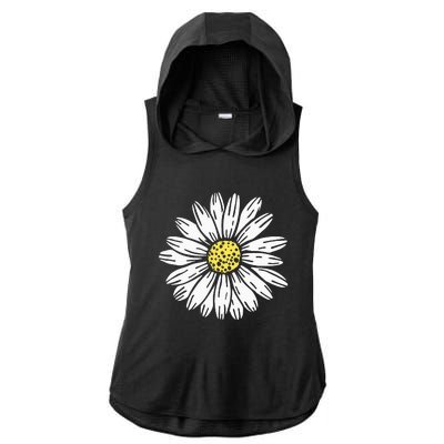 Daisy Flower Design Ladies PosiCharge Tri-Blend Wicking Draft Hoodie Tank