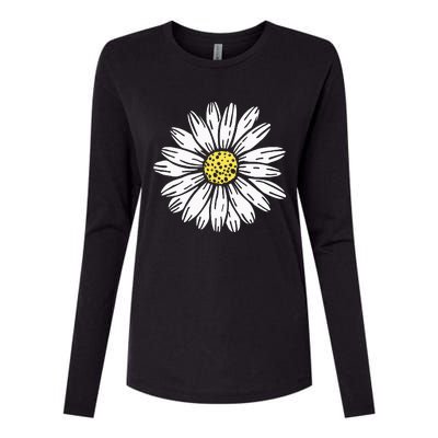 Daisy Flower Design Womens Cotton Relaxed Long Sleeve T-Shirt