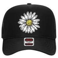 Daisy Flower Design High Crown Mesh Back Trucker Hat