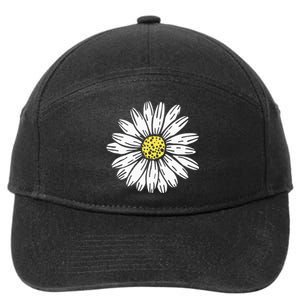 Daisy Flower Design 7-Panel Snapback Hat