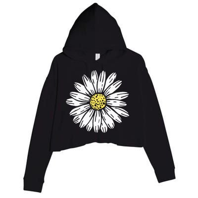 Daisy Flower Design Crop Fleece Hoodie