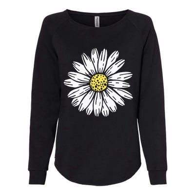 Daisy Flower Design Womens California Wash Sweatshirt