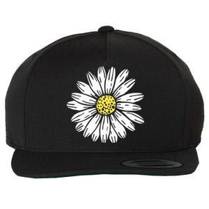 Daisy Flower Design Wool Snapback Cap