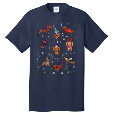 Doxie Fabrics Dachshunds Dog Christmas Tall T-Shirt