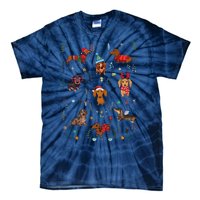 Doxie Fabrics Dachshunds Dog Christmas Tie-Dye T-Shirt