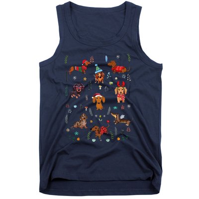 Doxie Fabrics Dachshunds Dog Christmas Tank Top