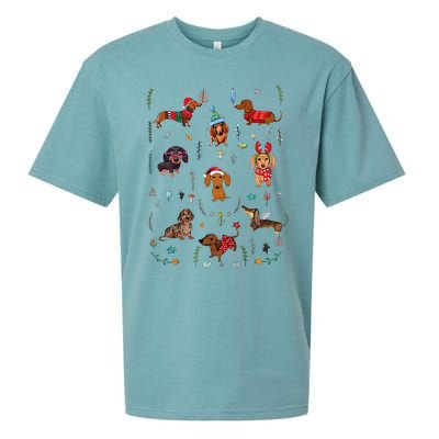 Doxie Fabrics Dachshunds Dog Christmas Sueded Cloud Jersey T-Shirt