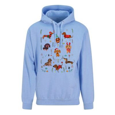 Doxie Fabrics Dachshunds Dog Christmas Unisex Surf Hoodie