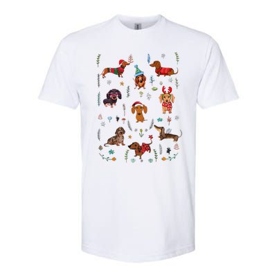 Doxie Fabrics Dachshunds Dog Christmas Softstyle CVC T-Shirt