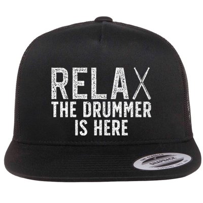 Drummer For Drum Player Music Lover Flat Bill Trucker Hat