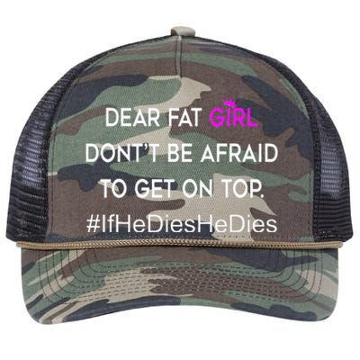 Dear Fat Don't Be Afraid To Get On Top Funny Retro Rope Trucker Hat Cap