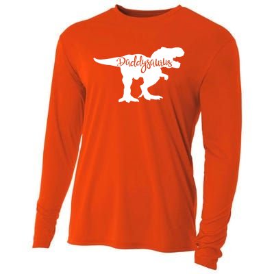 Daddysaurus Father Dad Dinosaur Meaningful Gift Cooling Performance Long Sleeve Crew