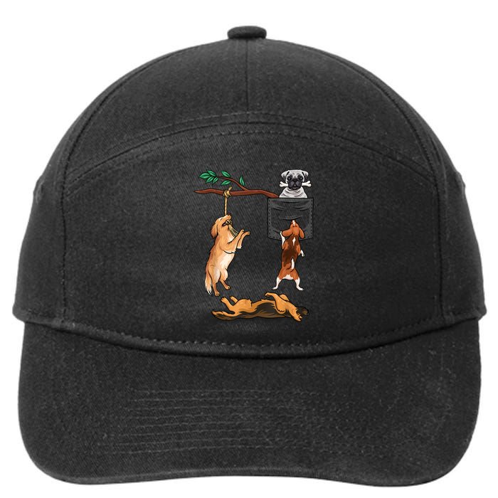 Dog , Funny Dog Tee, Dogs In Pocket , Dog Lover 7-Panel Snapback Hat