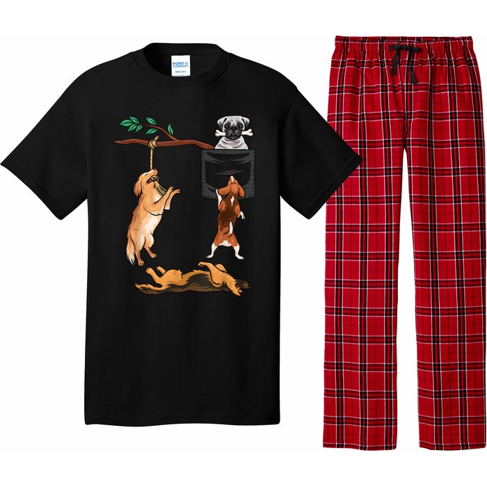 Dog , Funny Dog Tee, Dogs In Pocket , Dog Lover Pajama Set