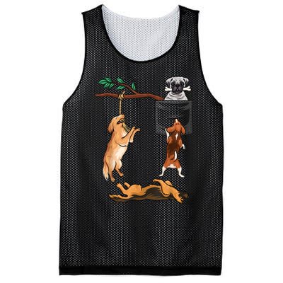 Dog , Funny Dog Tee, Dogs In Pocket , Dog Lover Mesh Reversible Basketball Jersey Tank