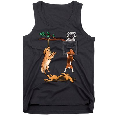 Dog , Funny Dog Tee, Dogs In Pocket , Dog Lover Tank Top