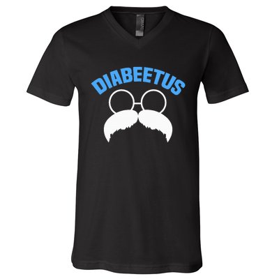 Diabeetus Funny Diabetes Awareness Diabetic Beard V-Neck T-Shirt