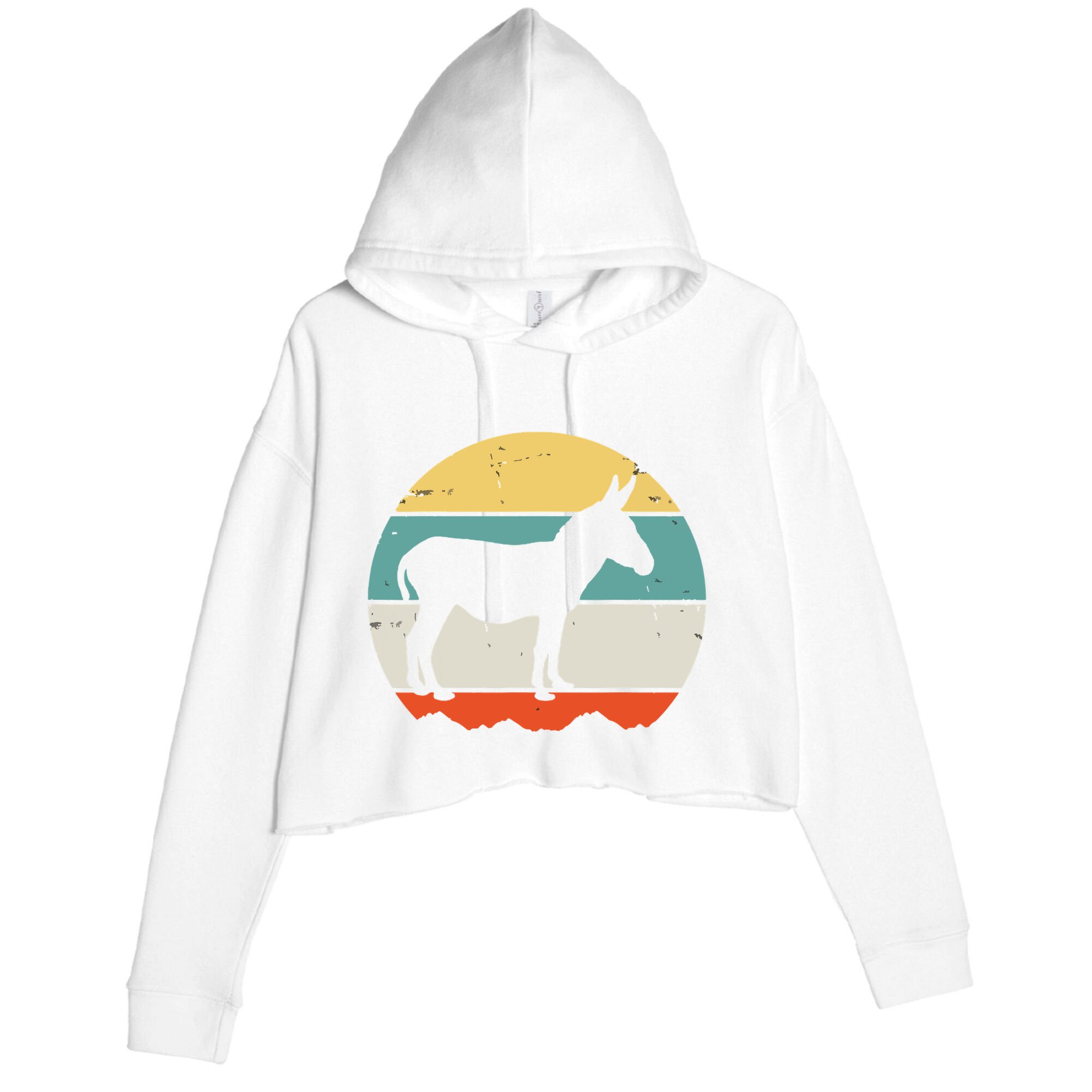 Donkey Funny Crop Fleece Hoodie