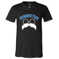 Diabeetus Funny Diabetes Awareness Diabetic Beard V-Neck T-Shirt