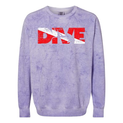 Dive Flag Diver Down Aquaholic Scuba Diving Ocean Life Colorblast Crewneck Sweatshirt