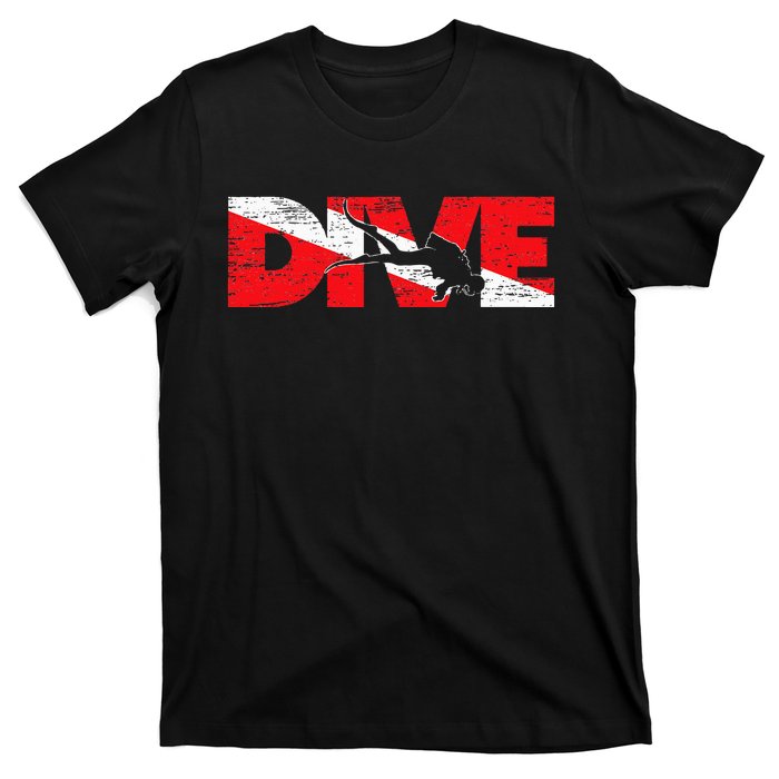 Dive Flag Diver Down Aquaholic Scuba Diving Ocean Life T-Shirt