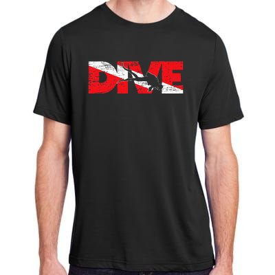 Dive Flag Diver Down Aquaholic Scuba Diving Ocean Life Adult ChromaSoft Performance T-Shirt