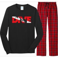 Dive Flag Diver Down Aquaholic Scuba Diving Ocean Life Long Sleeve Pajama Set