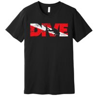 Dive Flag Diver Down Aquaholic Scuba Diving Ocean Life Premium T-Shirt