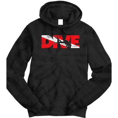 Dive Flag Diver Down Aquaholic Scuba Diving Ocean Life Tie Dye Hoodie