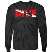 Dive Flag Diver Down Aquaholic Scuba Diving Ocean Life Tie-Dye Long Sleeve Shirt