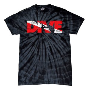 Dive Flag Diver Down Aquaholic Scuba Diving Ocean Life Tie-Dye T-Shirt